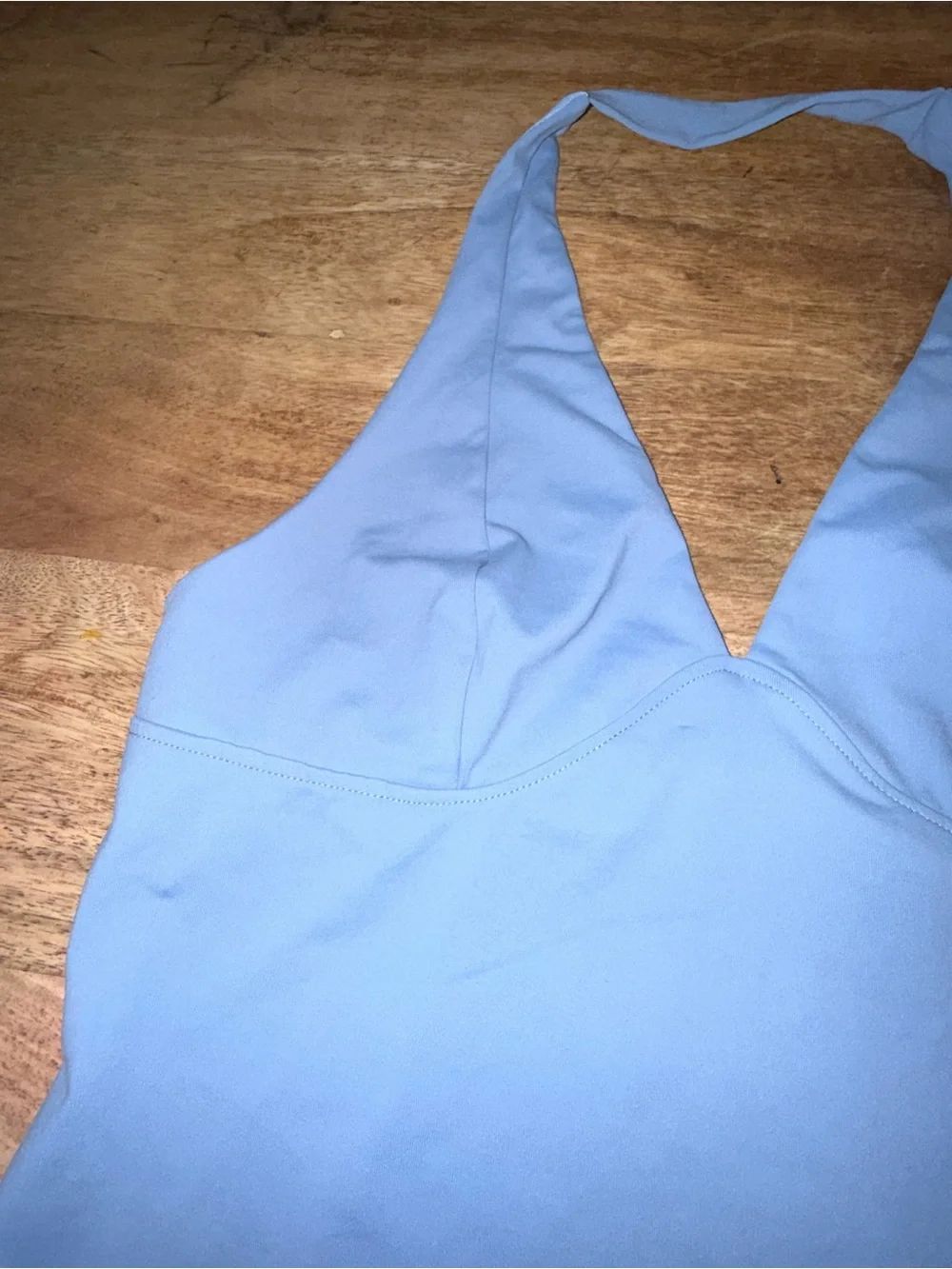 NWT. Free People. Still Here Halter Cami. Dusted Blue. Size Large.